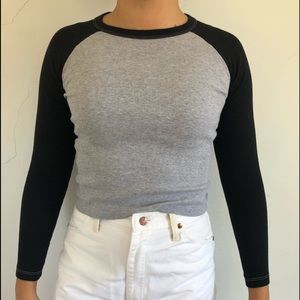 Long sleeve Bella top black and gray